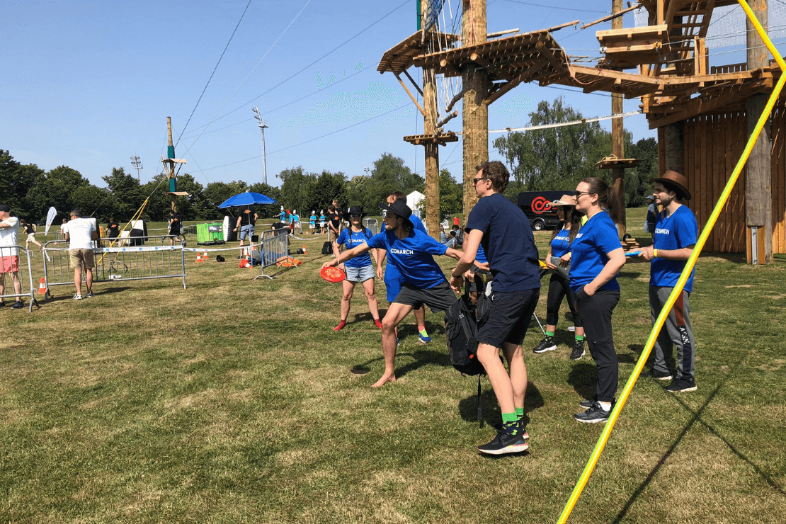 A group of people in competition
